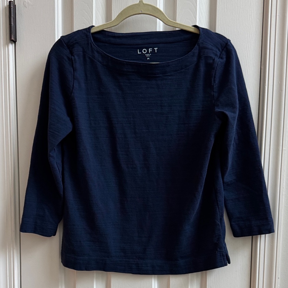 LOFT Dark Blue 3/4 Sleeve Tee